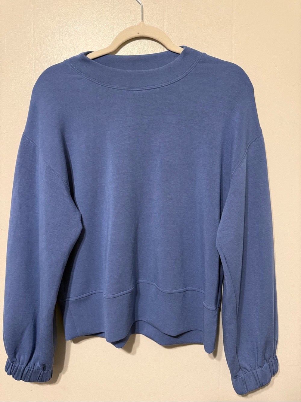 Magaschoni Relaxed Crewneck Sweater in Periwinkle Blue Medium.